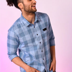 Campus Sutra Spread Collar Classic Checked Cotton Casual Shirt