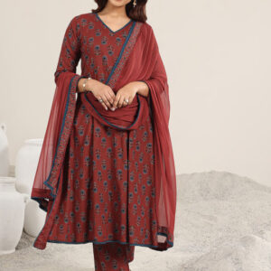 Libas Women Floral Printed Kurta with Trousers & Dupatta