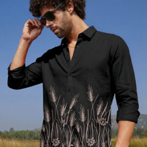 SANBROS Men Floral Embroidery Casual Shirt