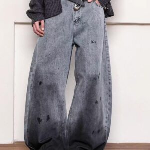 StyleCast x Revolte Men Wide Leg Mid-Rise Light Fade Jeans